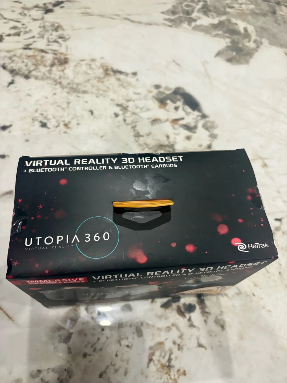 Virtual Reality 3D Headset with Bluetooth Controller & Earbuds - Black